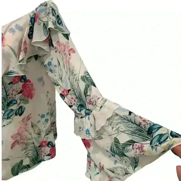 Parker Erin Floral Print Silk Blouse Size S - Picture 8 of 10